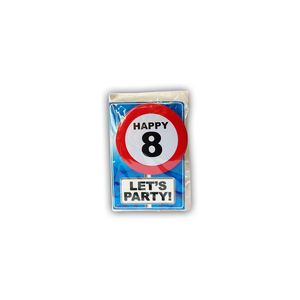 Happy Birthday leeftijd kaart 8 jaar