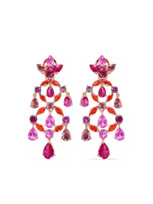 Anabela Chan boucles d'oreilles Chandeliera en or 18ct - Rouge