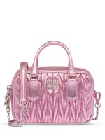 Miu Miu sac à main matelassé à fini métallisé - Rose