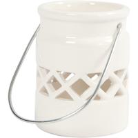 Creativ Company Lantaarn, h: 8 cm, d 6,2 cm, wit, 2 stuk/ 1 doos
