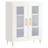 The Living Store Dressoir Wit - Glas - 69.5 x 34 x 90 cm - Duurzaam materiaal