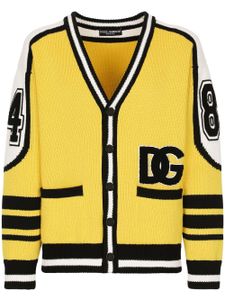 Dolce & Gabbana cardigan à patch logo - Jaune