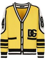 Dolce & Gabbana cardigan à patch logo - Jaune - thumbnail