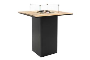 Cosiloft 100 Bar table zwart/teak 100x100x110 cm OP=OP- - Aluminium,Teak- Cosi Fires