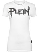 Philipp Plein t-shirt en coton à logo strassé - Blanc