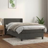 Boxspring met matras fluweel donkergrijs 80x200 cm