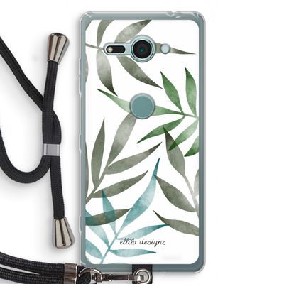 Tropical watercolor leaves: Sony Xperia XZ2 Compact Transparant Hoesje met koord