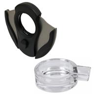 Sigaren set - asbak - glas - D15 cm - sigarenknipper - 27 mm