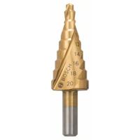 Bosch Accessories 2608597526 HSS Getrapte boor 4 - 20 mm TiN Gezamenlijke lengte 70.5 mm 3 vlakken schacht 1 stuk(s)