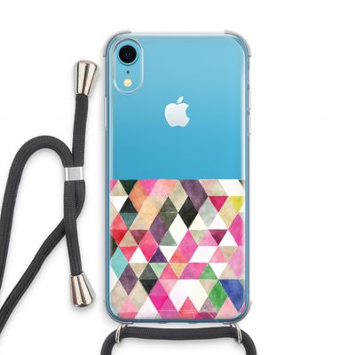 Gekleurde driehoekjes: iPhone XR Transparant Hoesje met koord