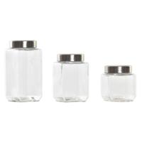 Set van 3 Potjes DKD Home Decor 750 ml 8,5 x 8,5 x 18 cm