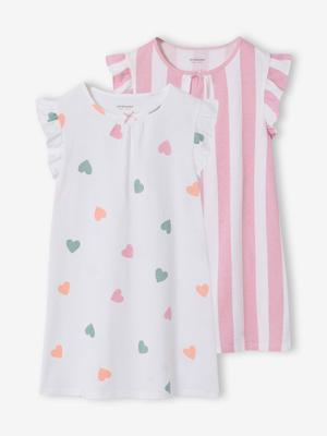 Set van 2 nachtjapons ecru