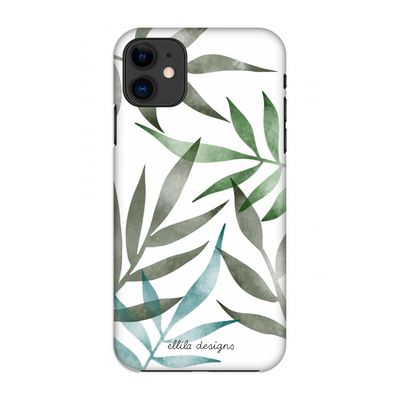Tropical watercolor leaves: Volledig geprint iPhone 11 Hoesje Tropical watercolor leaves: Volledig geprint iPhone 11 Hoesje