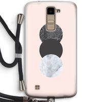 Marmeren cirkels: LG K10 (2016) Transparant Hoesje met koord