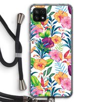 Tropisch 2: Samsung Galaxy A22 5G Transparant Hoesje met koord