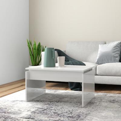 Salontafel 68x50x38 cm spaanplaat hoogglans wit