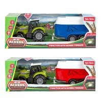 Toi-Toys Ackers ville tractor en trailer met licht en geluid, 10cm