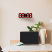 Multifunctionele grote 3D LED digitale Wandklok Alarm met sluimerfunctie 12/24 uur Display voor Home keuken Bureau DC 5V CE Certificated(Red)