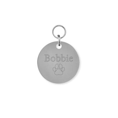 Dierenpenning | Eigen tekst - Rond 15 mm - Zilver
