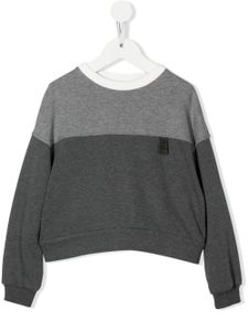 Brunello Cucinelli Kids sweat à design colour block - Gris