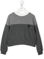 Brunello Cucinelli Kids sweat à design colour block - Gris - thumbnail