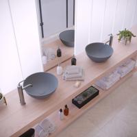 Opbouw Waskom Ideavit Solidthin 39x14,5 cm Solid Surface Mat Lichtgrijs