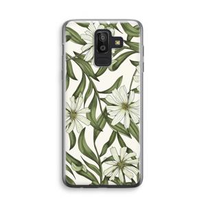 Wit bloemenpatroon: Samsung Galaxy J8 (2018) Transparant Hoesje