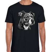 Cadeau/verkleed T-shirt heren - zwart - Staffordshire Bull Terrier hond - honden liefhebber Cadeau/verkleed T-shirt heren - zwart - Staffordshire Bull Terrier hond - honden liefhebber