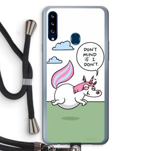 Unicorn: Samsung Galaxy A20s Transparant Hoesje met koord
