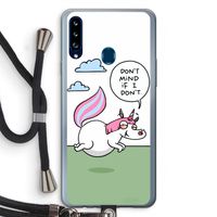 Unicorn: Samsung Galaxy A20s Transparant Hoesje met koord