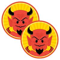 Halloween bierviltjes - 30x stuks - duivel - karton - dubbelzijdig