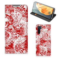 Mobiel BookCase OPPO Reno3 | A91 Angel Skull Rood