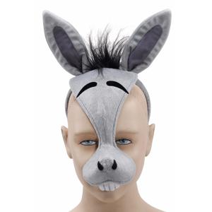 Dieren verkleed masker - Ezel diadeem masker met geluid - carnaval - met oren en tandjes