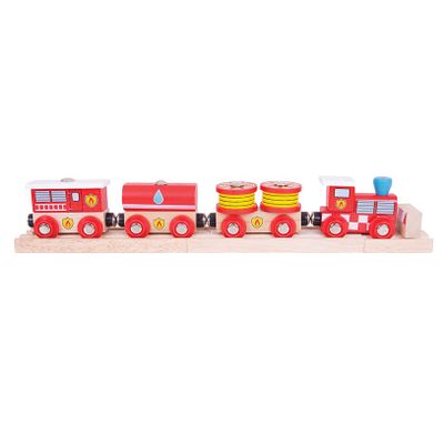 Bigjigs houten brandweertrein