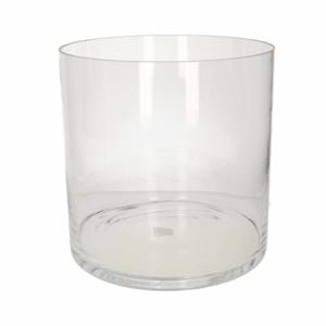 Hakbijl Glass Bloemenvaas - cilinder vorm - glas - transparant - D30 x H30 cm - Boeketten vazen