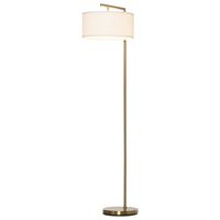 HOMCOM vloerlamp staande lamp E27-fitting woonkamer slaapkamer kantoor metaal staal linnen goud + wit 47 x 37 x 153 cm | Aosom Netherlands