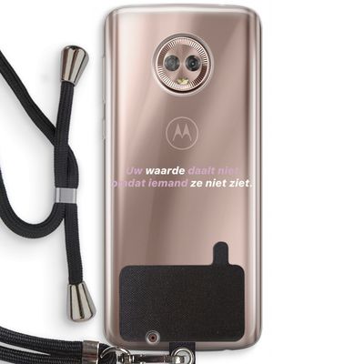 uw waarde daalt niet: Motorola Moto G6 Transparant Hoesje met koord