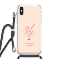 Where flowers bloom: iPhone X Transparant Hoesje met koord