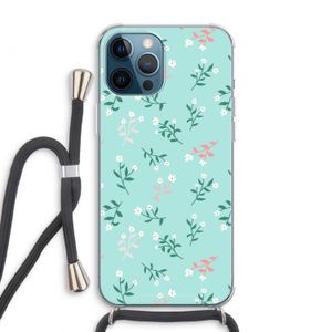 Small white flowers: iPhone 12 Pro Max Transparant Hoesje met koord