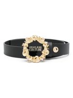 Versace Jeans Couture ceinture en cuir à plaque logo - Noir