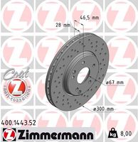 Remschijf SPORT REMSCHIJF COAT Z ZIMMERMANN, Remschijftype: Binnen geventileerd, u.a. für Mercedes-Benz, Chrysler