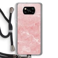 Roze marmer: Xiaomi Poco X3 NFC Transparant Hoesje met koord