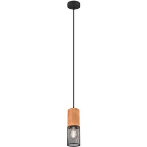 LED Hanglamp - Trion Yosh - E27 Fitting - 1-lichts - Rond - Mat Zwart - Aluminium