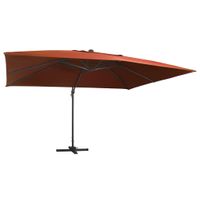 VidaXL Zweefparasol met led-verlichting 400x300 cm terracottakleurig