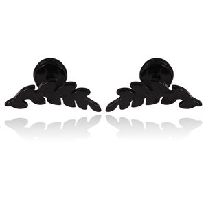 Mendes Leaf Stud oorbellen Black