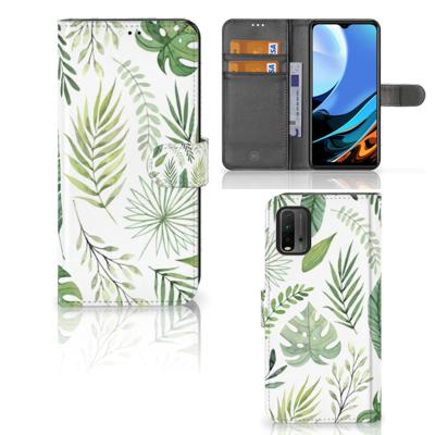 Xiaomi Redmi 9T | Poco M3 Hoesje Leaves | Portemonnee hoesje