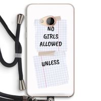 No Girls Allowed Unless: HTC U Play Transparant Hoesje met koord