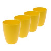 Drinkbekers van onbreekbaar kunststof - 8x - 340 ml - geel - kinderen
