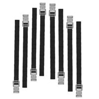 ProPlus Spanbanden - bindriemen - 8x - 40 cm - sjorbanden - zwart