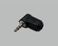 BKL Electronic 1107005 Jackplug 3.5 mm Stekker, haaks Aantal polen: 3 Stereo Zwart 1 stuk(s)